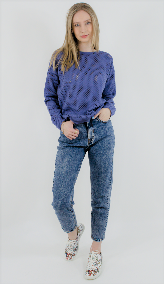 Bluza jeans bumbac organic/lana